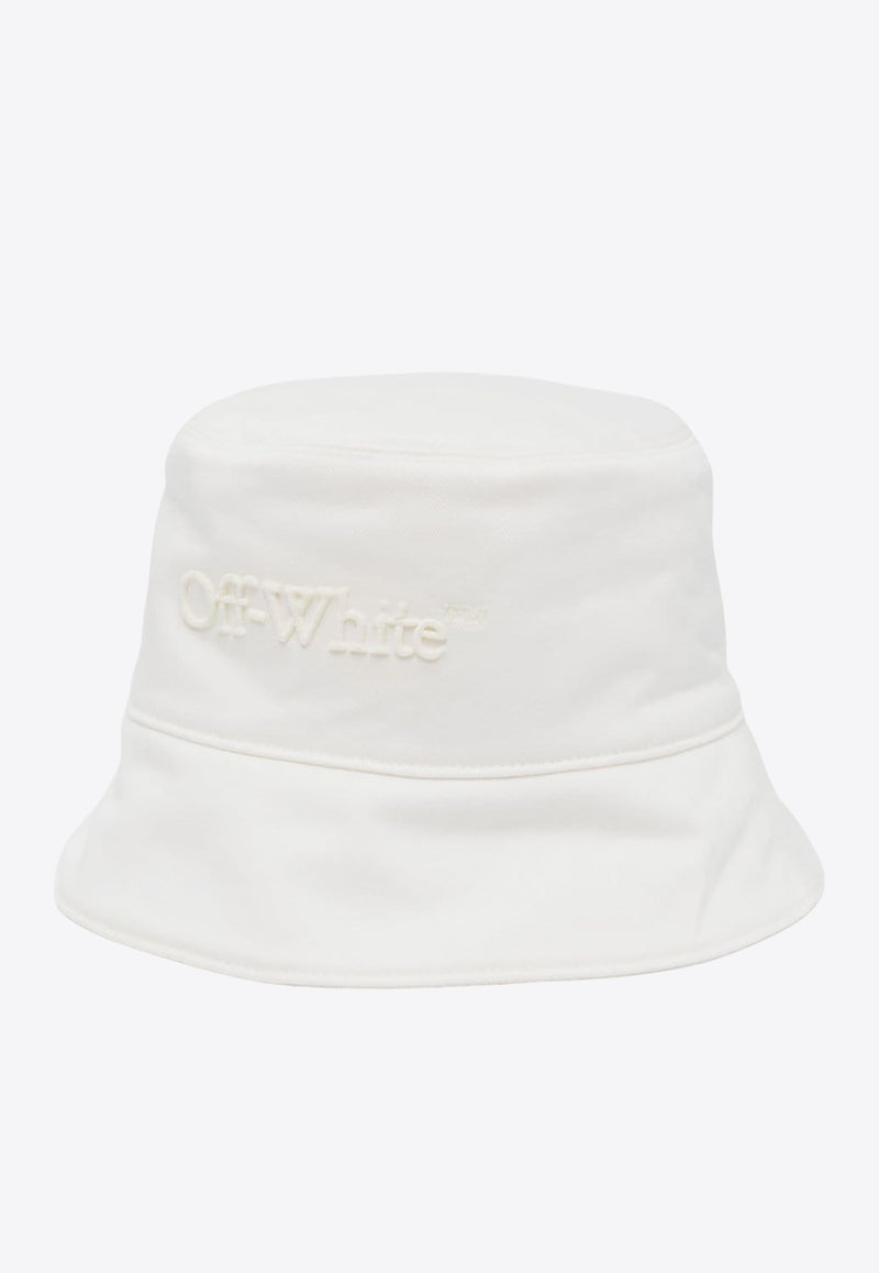 Off-White Bookish Logo-Detail Bucket Hat OWLB021S24FAB002_0101 White
