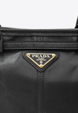 Prada Enamel Triangle Logo Leather Shoulder Bag Black 1BA426VMOO2CYR_F0002