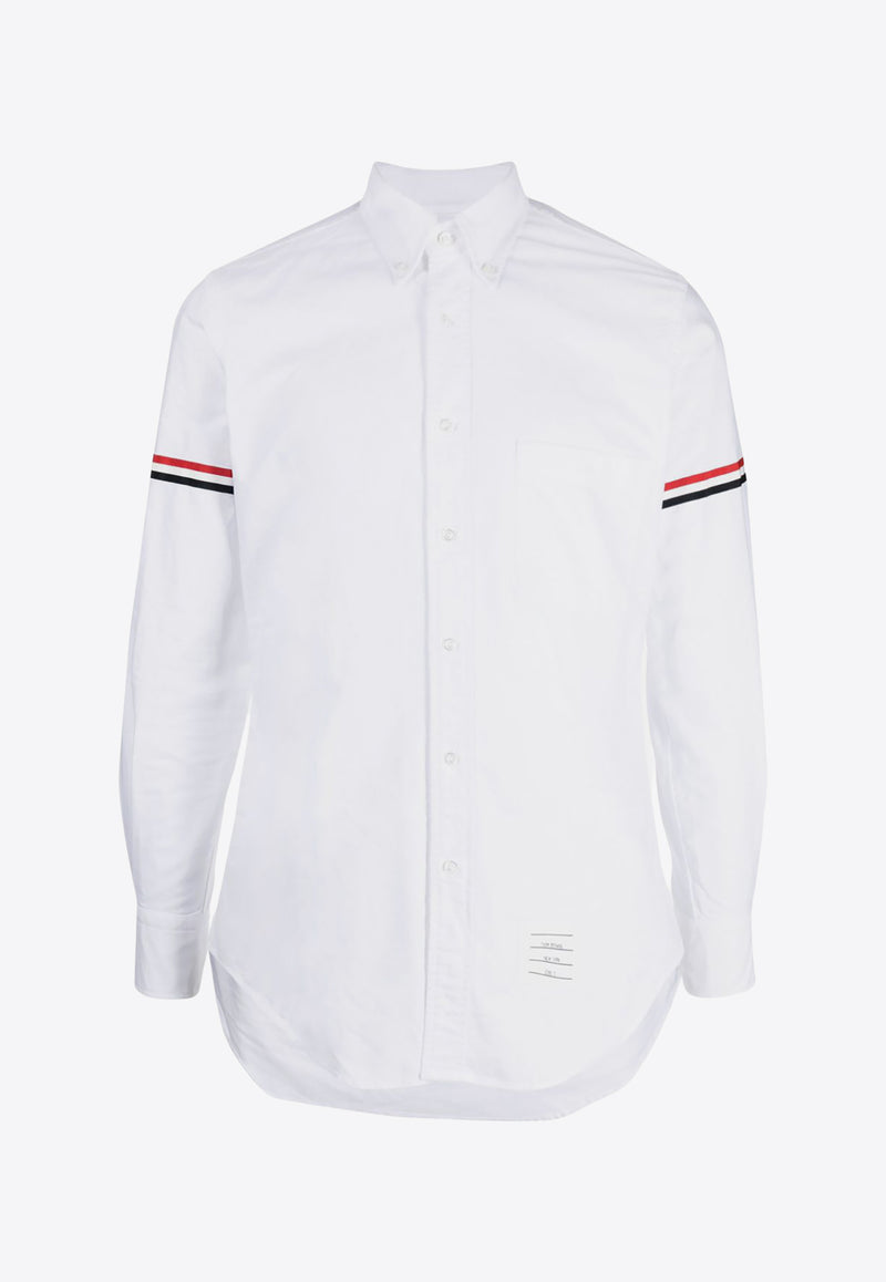 Thom Browne Signature Stripes Long-Sleeved Oxford Shirt White MWL150EF0313_100