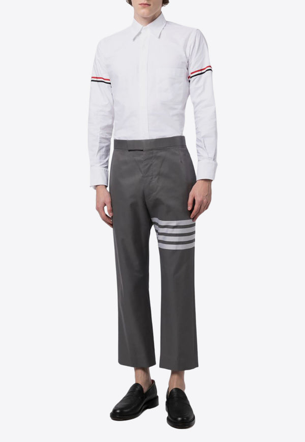 Thom Browne Signature Stripes Long-Sleeved Oxford Shirt White MWL150EF0313_100