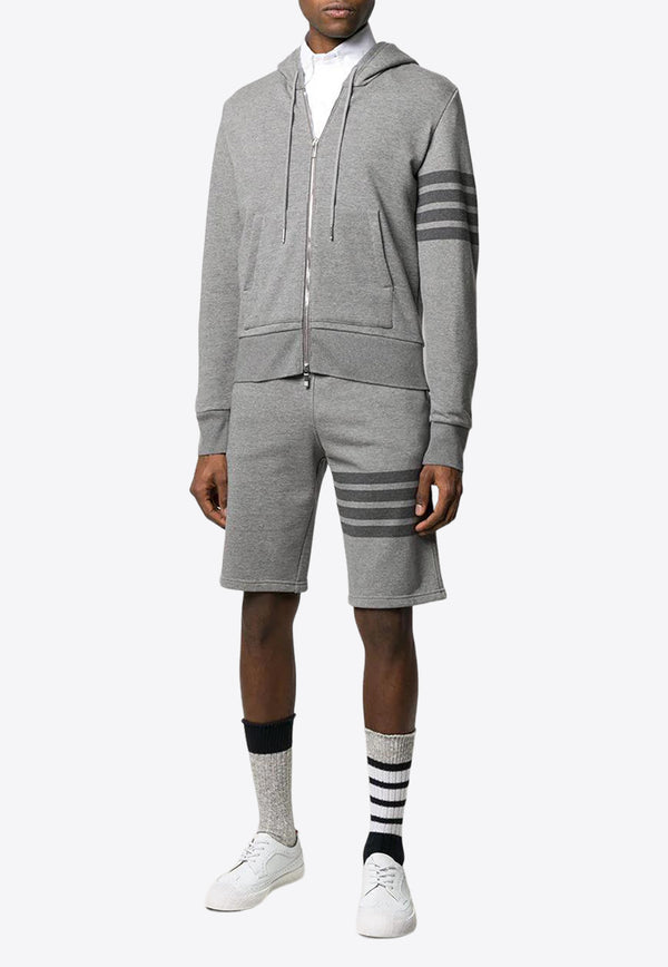 Thom Browne 4-bar Stripes Zip-Up Hooded Sweatshirt Gray MJT249A06910_035