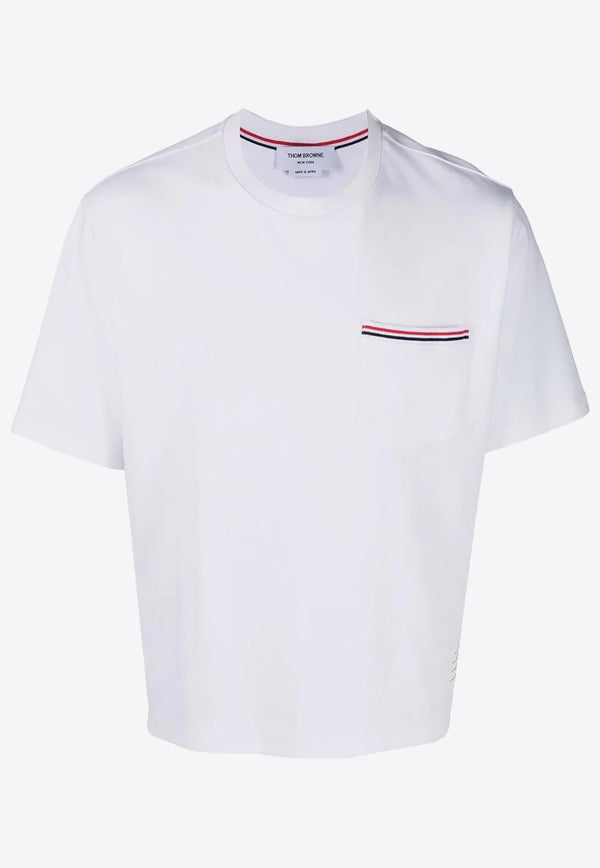 Thom Browne Patch Pocket Crewneck T-shirt White MJS183A07323_100