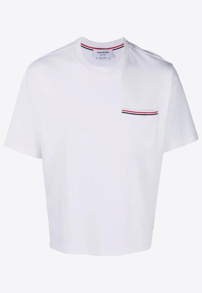 Thom Browne Patch Pocket Crewneck T-shirt White MJS183A07323_100