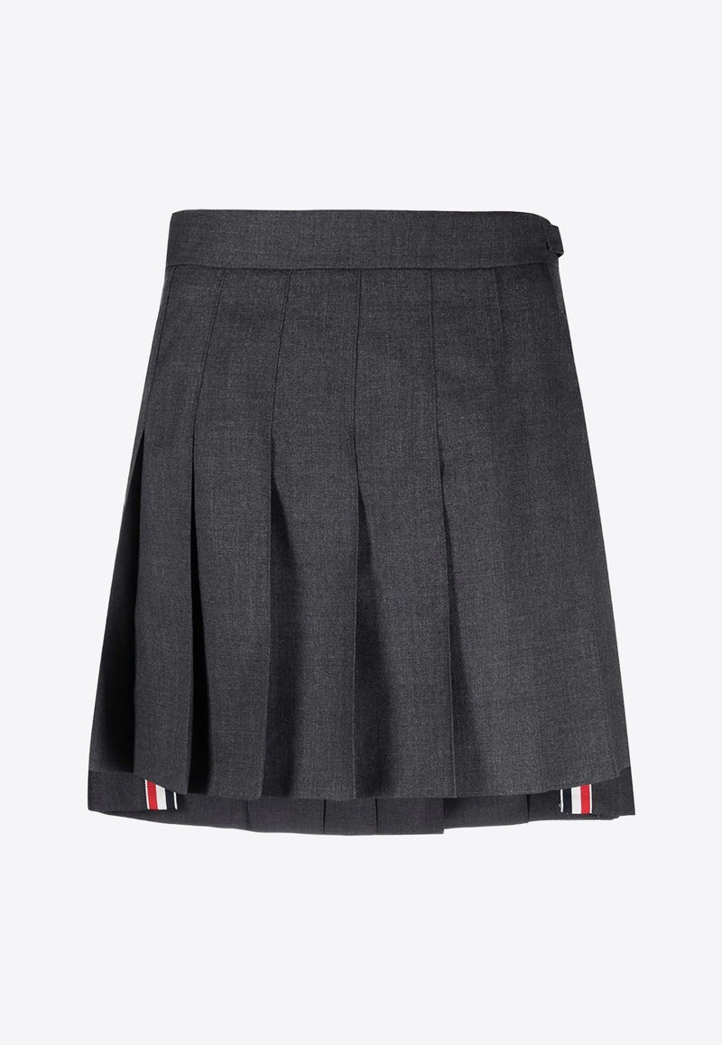 Thom Browne Dropped Back Pleated Mini Skirt Graphite FGC402V00626_025