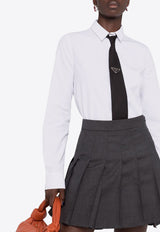 Thom Browne Dropped Back Pleated Mini Skirt Graphite FGC402V00626_025