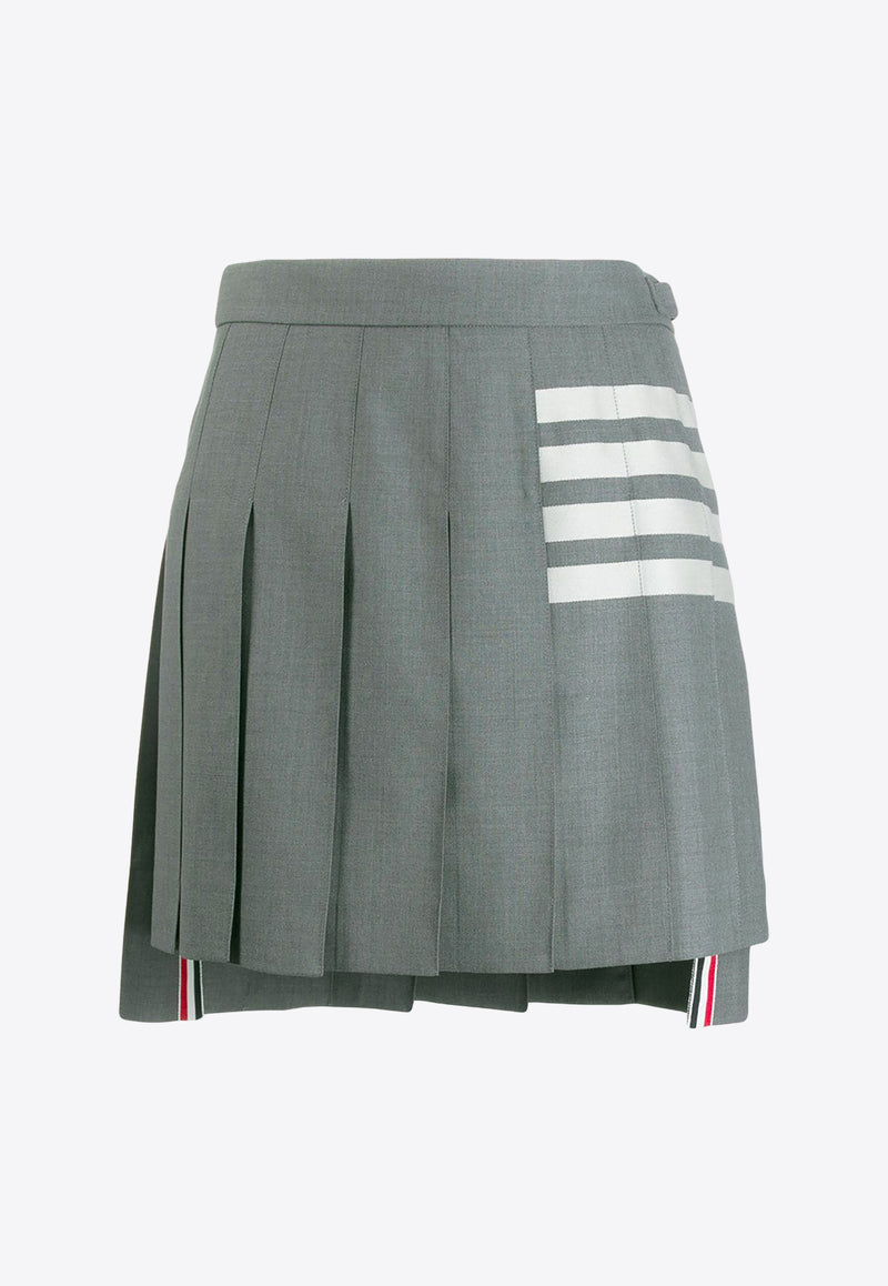 Thom Browne 4-bar Stripes Pleated Mini Skirt Gray FGC402V06146_035