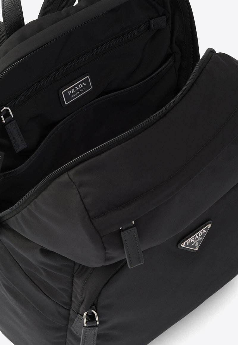 Prada Triangle Logo Leather Backpack Black 2VZ104VOOO2DMG_F0002