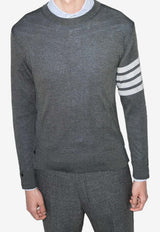 Thom Browne 4-bar Stripes Merino Wool Sweater Gray MKA002A00014_038