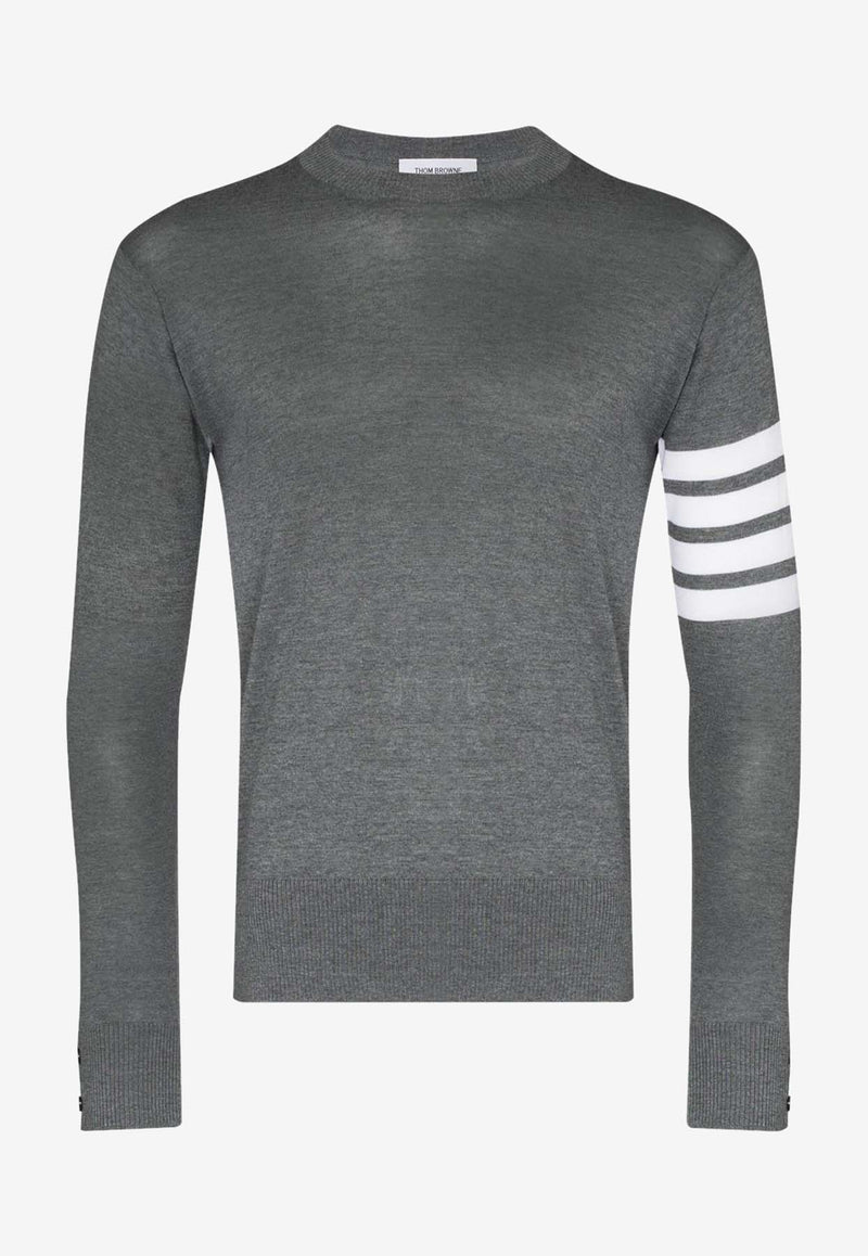 Thom Browne 4-bar Stripes Merino Wool Sweater Gray MKA002A00014_038