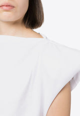 Isabel Marant Sebani Asymmetric Padded T-shirt White TS0097FAA1N41I_20WH