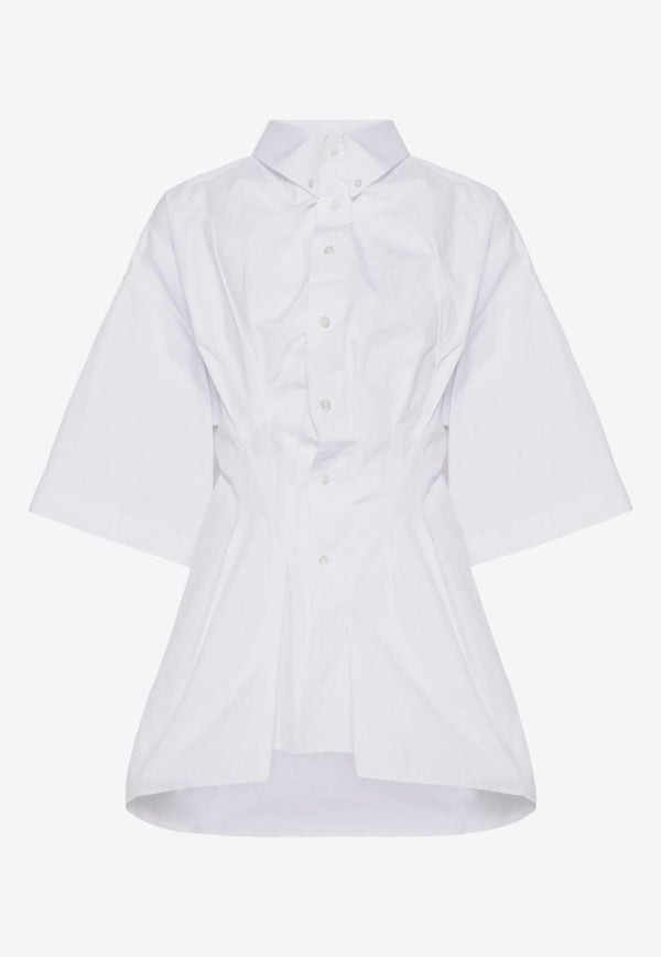 Maison Margiela Creased Poplin Short-Sleeved Shirt White S29DL0217M35014_100