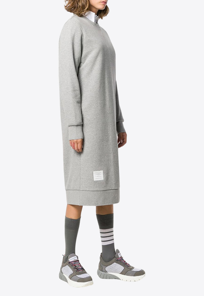 Thom Browne 4-bar Stripes Sweatshirt Dress Gray FJD056A00535_055