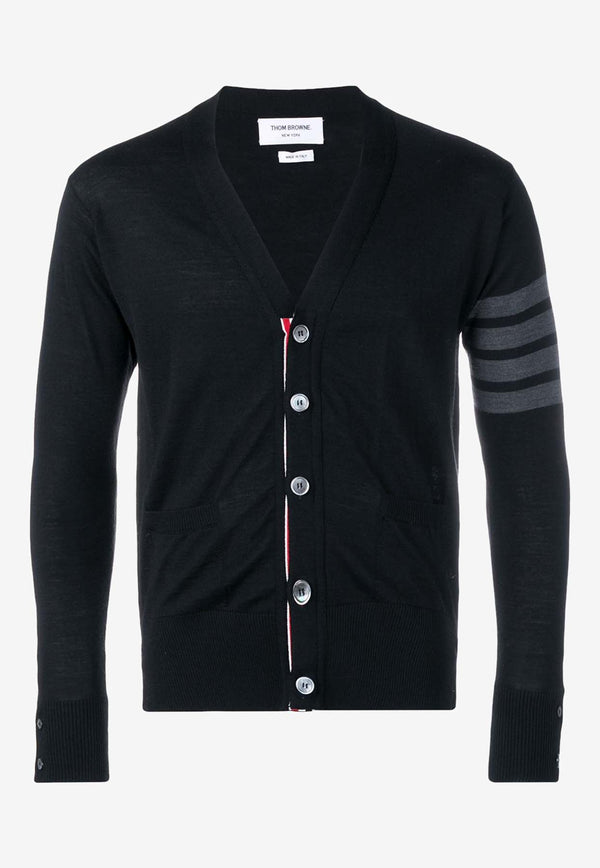 Thom Browne 4-bar Stripes Wool Cardigan Black MKC002A00014_001