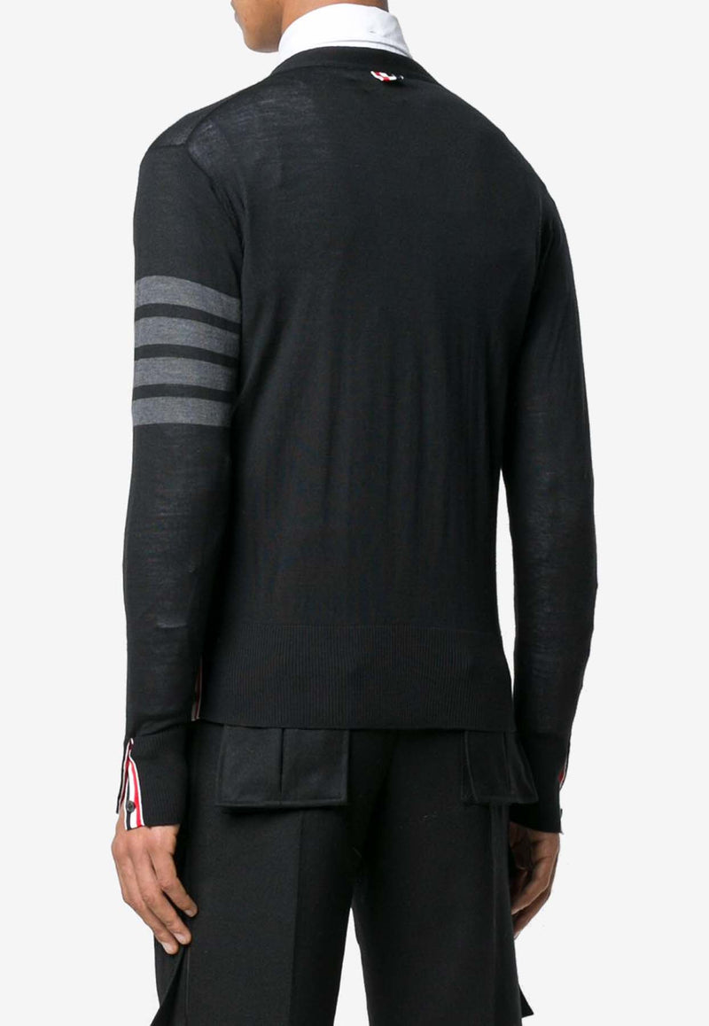 Thom Browne 4-bar Stripes Wool Cardigan Black MKC002A00014_001