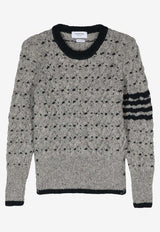 Thom Browne 4-bar Stripes Cable Knit Cardigan Gray MKA510AY1506_055