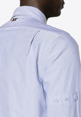 Thom Browne Name Tag Patch Long-Sleeved Shirt Light Blue MWL403OF0313_480