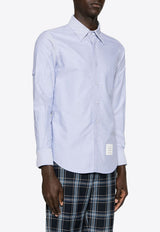 Thom Browne Name Tag Patch Long-Sleeved Shirt Light Blue MWL403OF0313_480