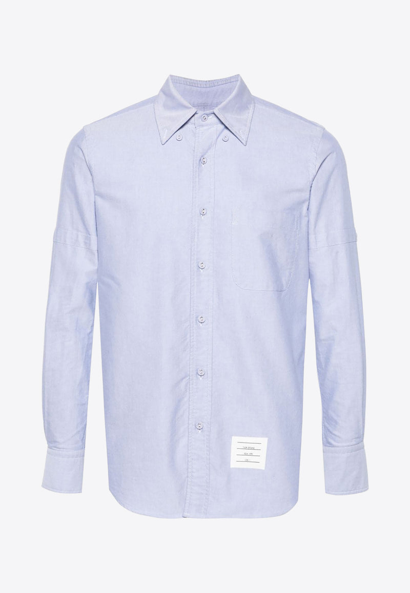 Thom Browne Name Tag Patch Long-Sleeved Shirt Light Blue MWL403OF0313_480