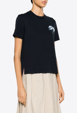 Thom Browne Rose Embroidered T-Shirt Navy FJS183EJ0058_415