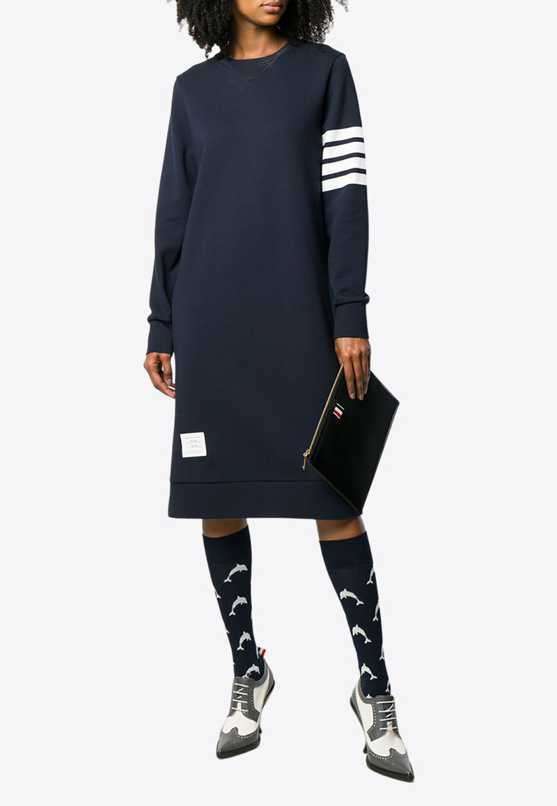 Thom Browne 4-bar Stripes Sweatshirt Dress Navy FJD056A00535_415