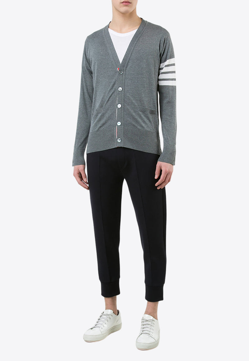 Thom Browne 4-bar Stripes Wool Cardigan Gray MKC002A00014_038