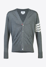 Thom Browne 4-bar Stripes Wool Cardigan Gray MKC002A00014_038