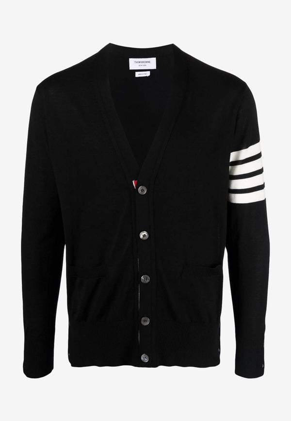 Thom Browne 4-bar Stripes Wool Cardigan Black MKC002AY1014_001