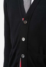 Thom Browne 4-bar Stripes Wool Cardigan Black MKC002AY1014_001