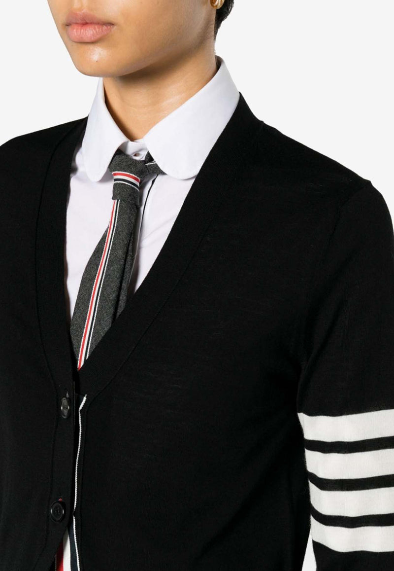 Thom Browne 4-bar Stripes Virgin Wool Cardigan Black FKC334DY1014_001