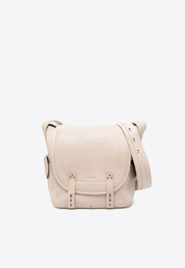 Jérôme Dreyfuss Ben Pebbled Leather Shoulder Bag Ecru 43STANLCH_Ecru grainé