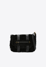 Jérôme Dreyfuss Debossed Logo Suede Crossbody Bag Black 43JOESCR_Noir