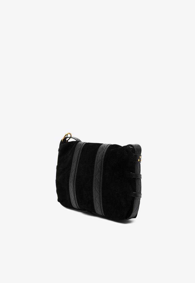 Jérôme Dreyfuss Debossed Logo Suede Crossbody Bag Black 43JOESCR_Noir