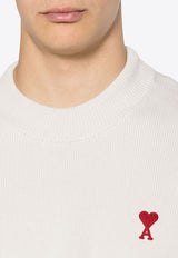 AMI PARIS Ami De Coeur Embroidered Sweater Gray UKS046KN0042_193