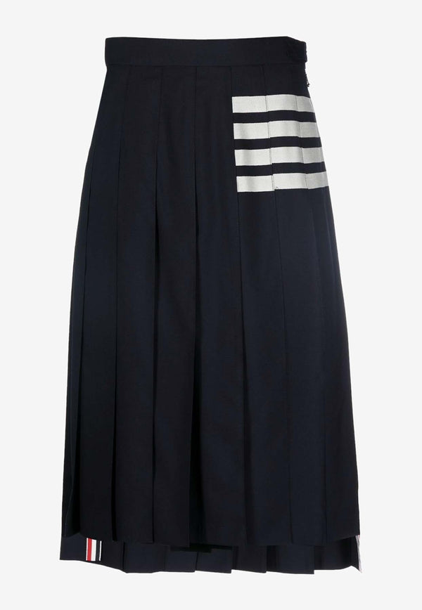 Thom Browne 4-bar Stripes Midi Pleated Skirt Navy FGC400V06146_415