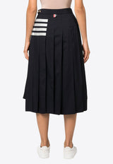 Thom Browne 4-bar Stripes Midi Pleated Skirt Navy FGC400V06146_415