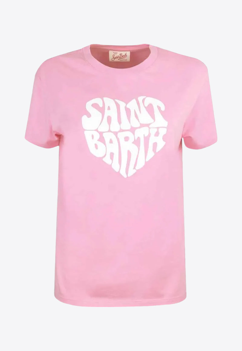 MC2 Saint Barth Emi Heart Crewneck T-shirt  Pink EMI0001_03063F