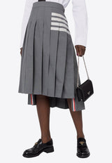 Thom Browne 4-bar Stripes Midi Pleated Skirt Gray FGC400V06146_035