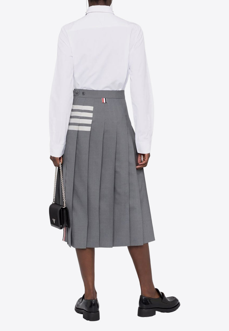 Thom Browne 4-bar Stripes Midi Pleated Skirt Gray FGC400V06146_035