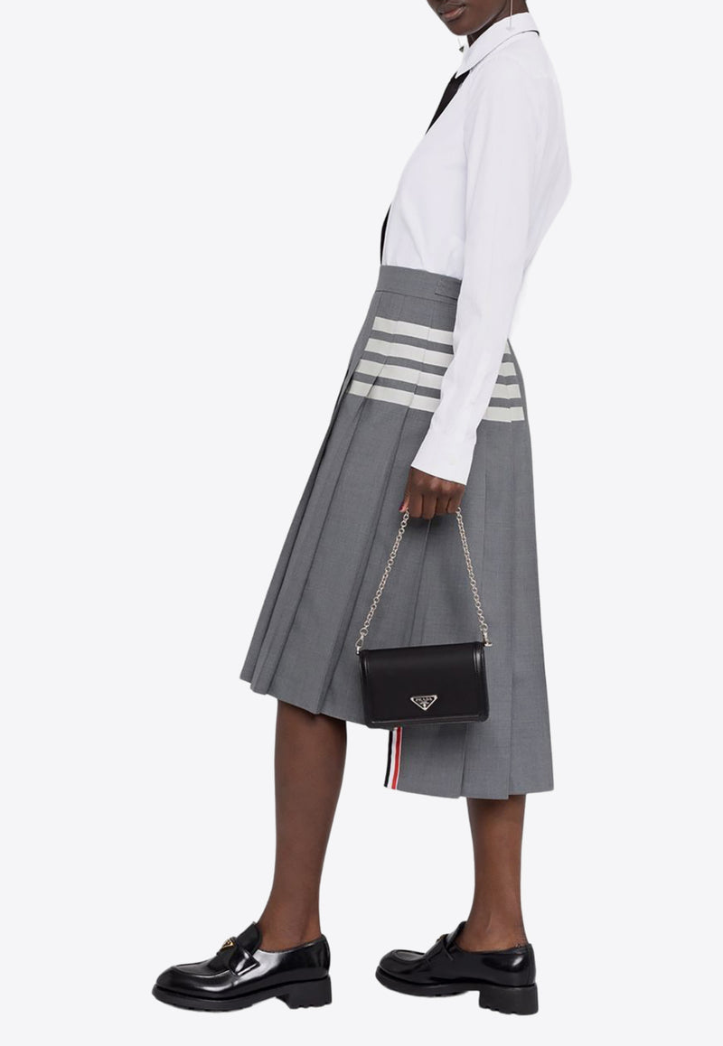 Thom Browne 4-bar Stripes Midi Pleated Skirt Gray FGC400V06146_035