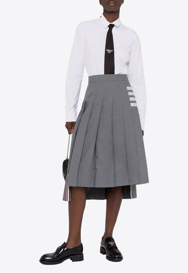 Thom Browne 4-bar Stripes Midi Pleated Skirt Gray FGC400V06146_035