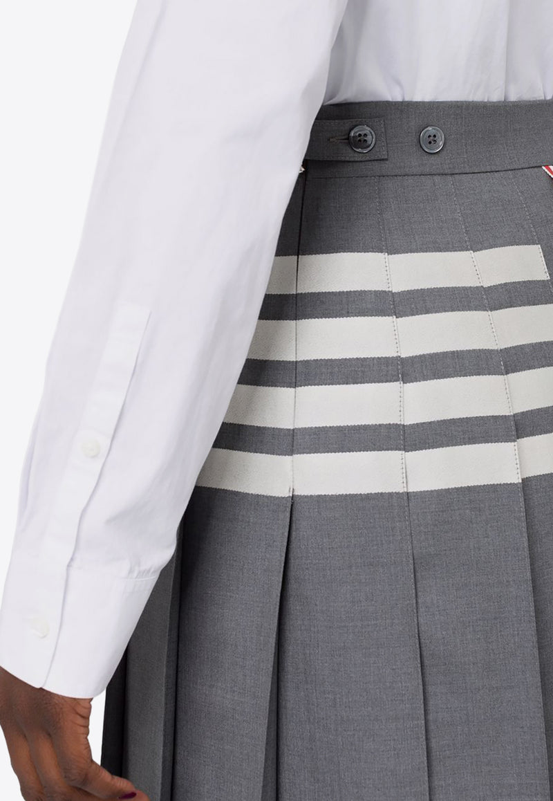 Thom Browne 4-bar Stripes Midi Pleated Skirt Gray FGC400V06146_035