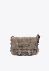 Jérôme Dreyfuss Croc-Embossed Suede Shoulder Bag Taupe 43JOESTA_Imprimé Croco Stone