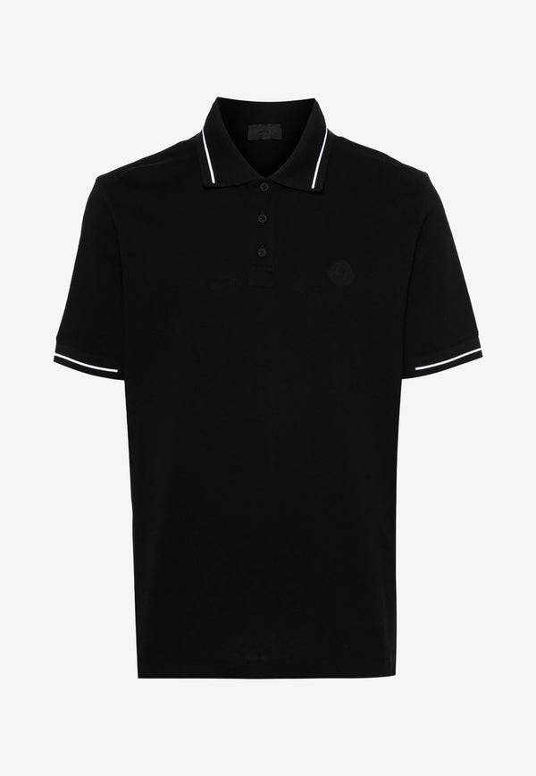Moncler Logo-Patch Polo T-shirt J10918A0000189A16_999 Black