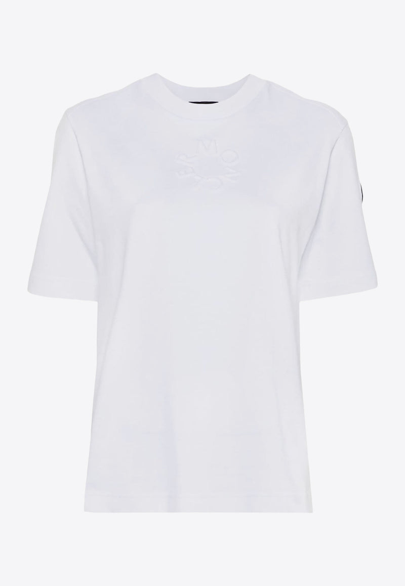 Moncler Logo-Embossed Crewneck T-shirt J10938C0000289A17_001 White