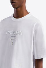 Prada Raised Logo Crewneck T-shirt White UJN815S2211052_F0009
