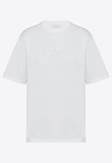 Prada Raised Logo Crewneck T-shirt White UJN815S2211052_F0009