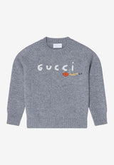 Gucci Kids Boys Intarsia Knit Wool Sweater Gray 785287XKEW7/R_GUC-1104