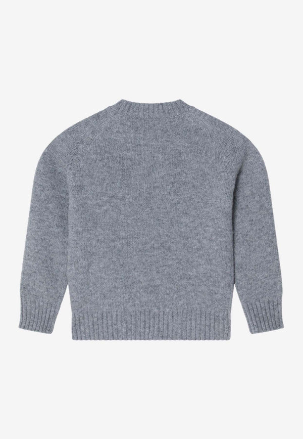 Gucci Kids Boys Intarsia Knit Wool Sweater Gray 785287XKEW7/R_GUC-1104