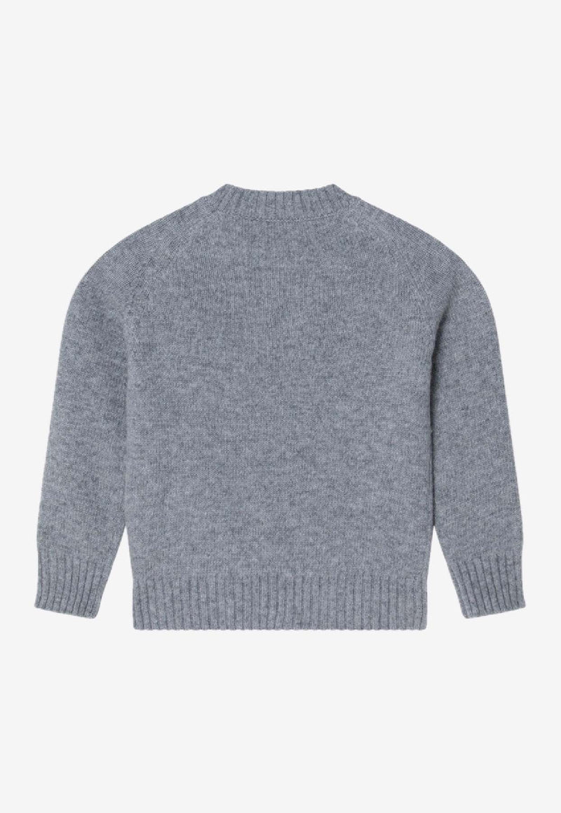 Gucci Kids Boys Intarsia Knit Wool Sweater Gray 785287XKEW7/R_GUC-1104