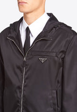Prada Logo Plaque Windbreaker Jacket Black SGB685S2111WQ8_F0002